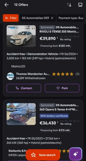 DS DS 9 1.6/225ks/ RIVIOLI+ e tense ГАРАНЦИЯ - 28999 € - 55503612 15 | Car24.bg DS DS 9 1.6/225ks/ RIVIOLI+ e tense ГАРАНЦИЯ - 28999 € - 55503612 15
