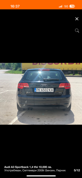 Обява за продажба на Audi A3 1,4 tfsi ~9 999 лв. - изображение 4