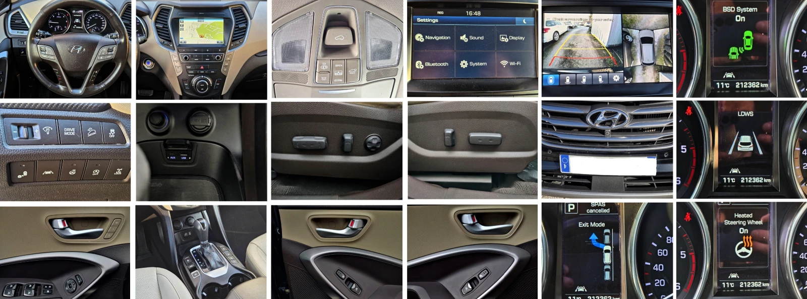 Hyundai Santa fe 2.2CRDI PREMIUM 4WD/7МЕСТА/ПАНОРАМА/DSTR, снимка 12 - Автомобили и джипове - 53177469