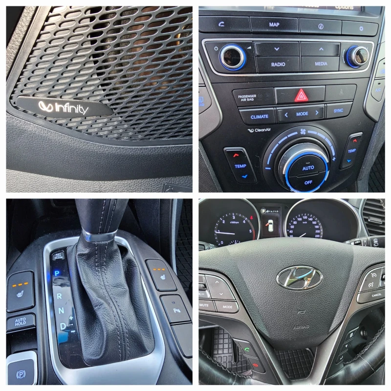 Hyundai Santa fe 2.2crdi  200k.c Ponorama Keyless Kamera, снимка 17 - Автомобили и джипове - 48395456