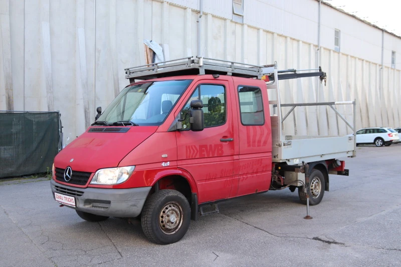 Mercedes-Benz Sprinter 313 4x4 DoKa Бордови с Кран, снимка 1 - Бусове и автобуси - 45900596