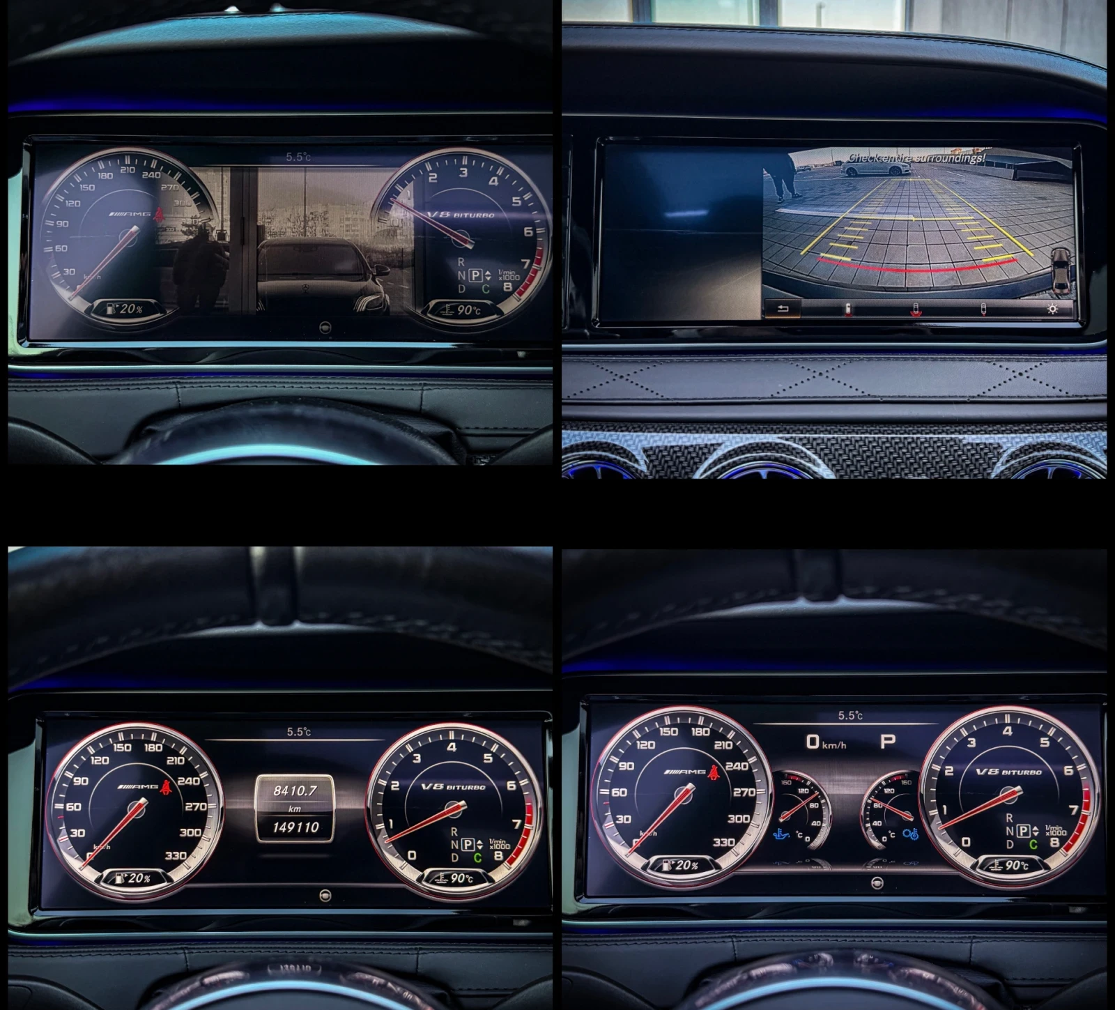 Mercedes-Benz S 500 S63 AMG OPTIC/Designo/3xTV/CARBON/NIGHT/BURM/FULL, снимка 11 - Автомобили и джипове - 53709539