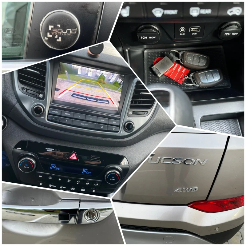 Hyundai Tucson 2.0CRDI* 185к.с* 4WD* Автомат* Нави* Ленти* Знаци*, снимка 14 - Автомобили и джипове - 52631767