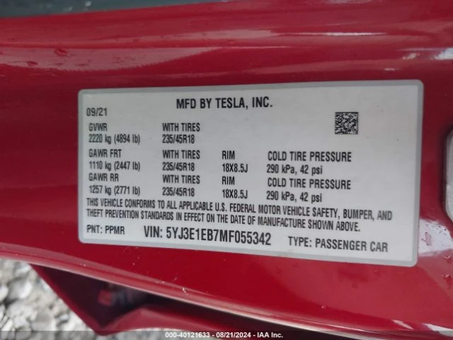 Tesla Model 3 LONG RANGE DUAL MOTOR ALL-WHEEL DRIVE, снимка 8 - Автомобили и джипове - 47434744