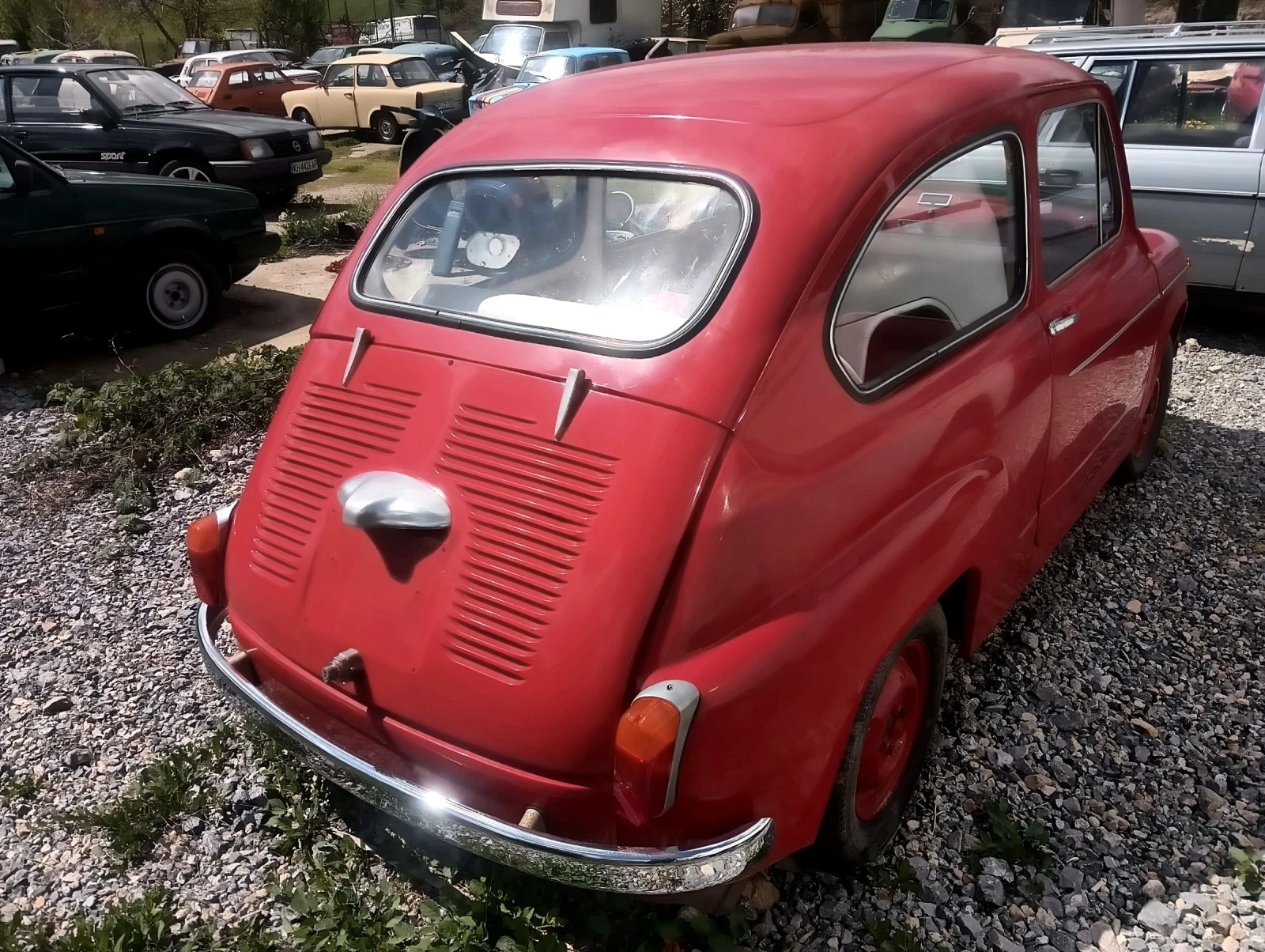 Fiat 600 Отличен със стар книжен талон и стари черни номера, снимка 3 - Автомобили и джипове - 54331484