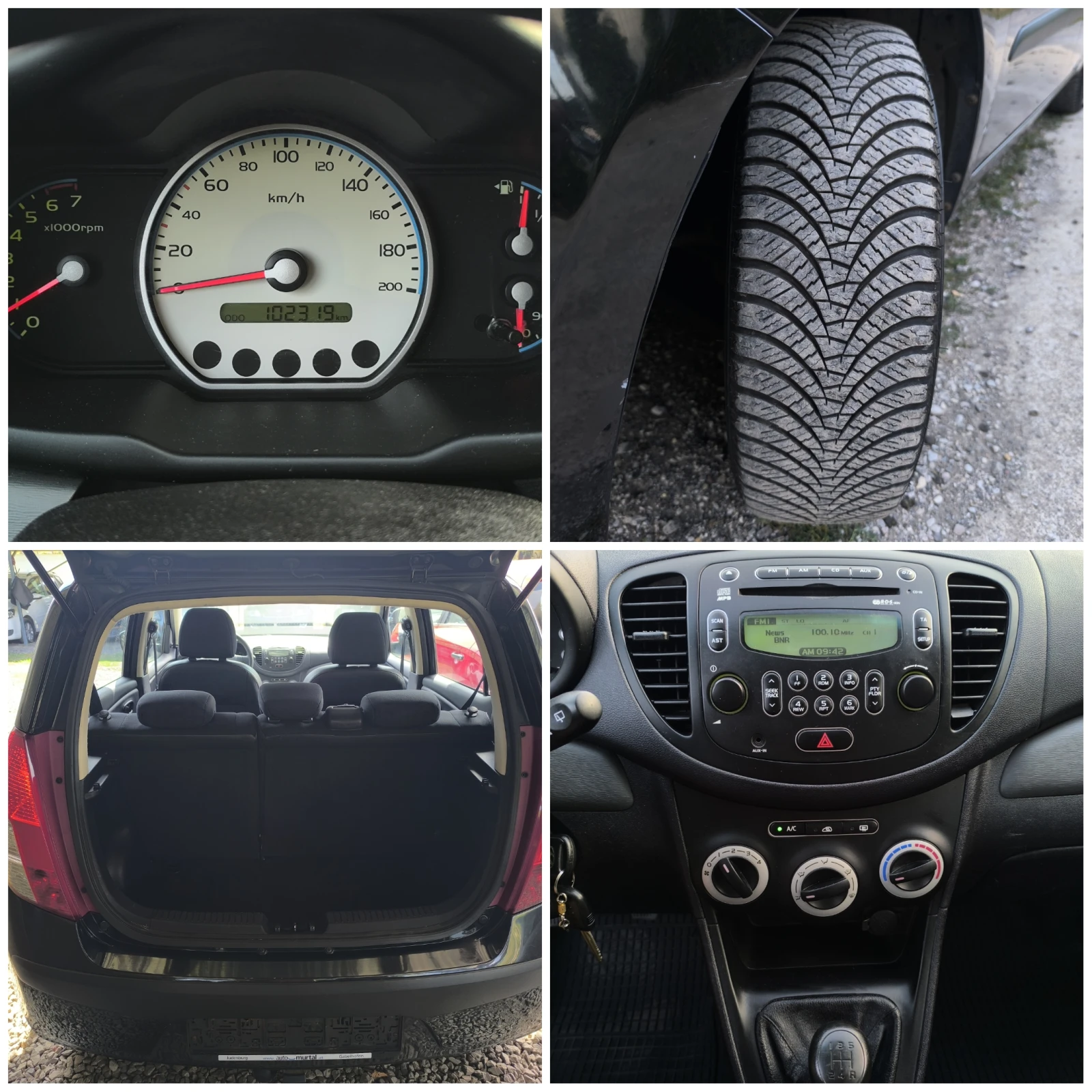 Hyundai I10 -1.1i-67кс(4-цилиндъра)-КЛИМАТИК-ТОП СЪСТОЯНИЕ !!!, снимка 17 - Автомобили и джипове - 55876286