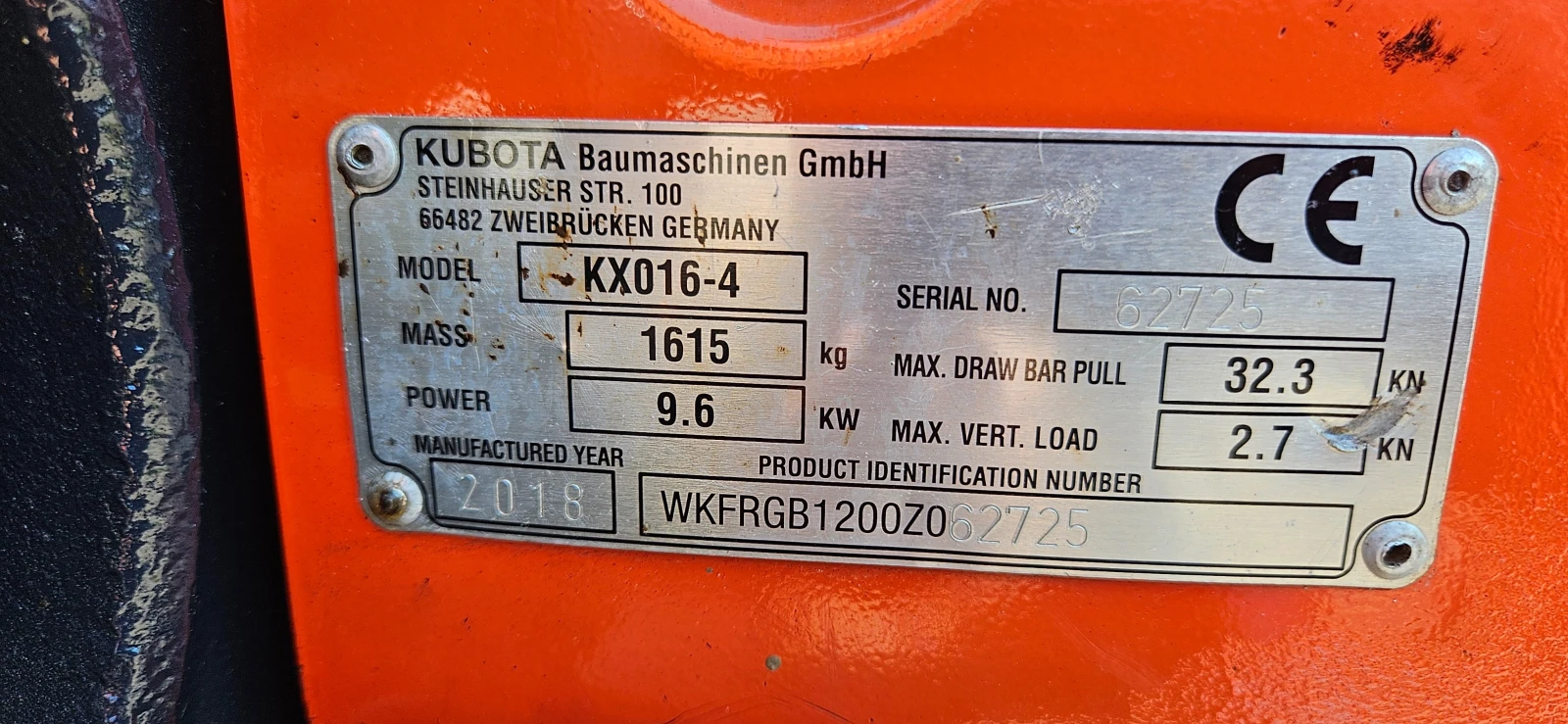Багер Kubota KX 016-4, снимка 16 - Индустриална техника - 55069580