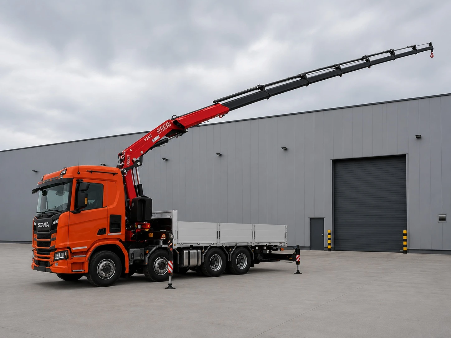 Scania R 450 8x4 mit FASSI Kran 485 A2.25