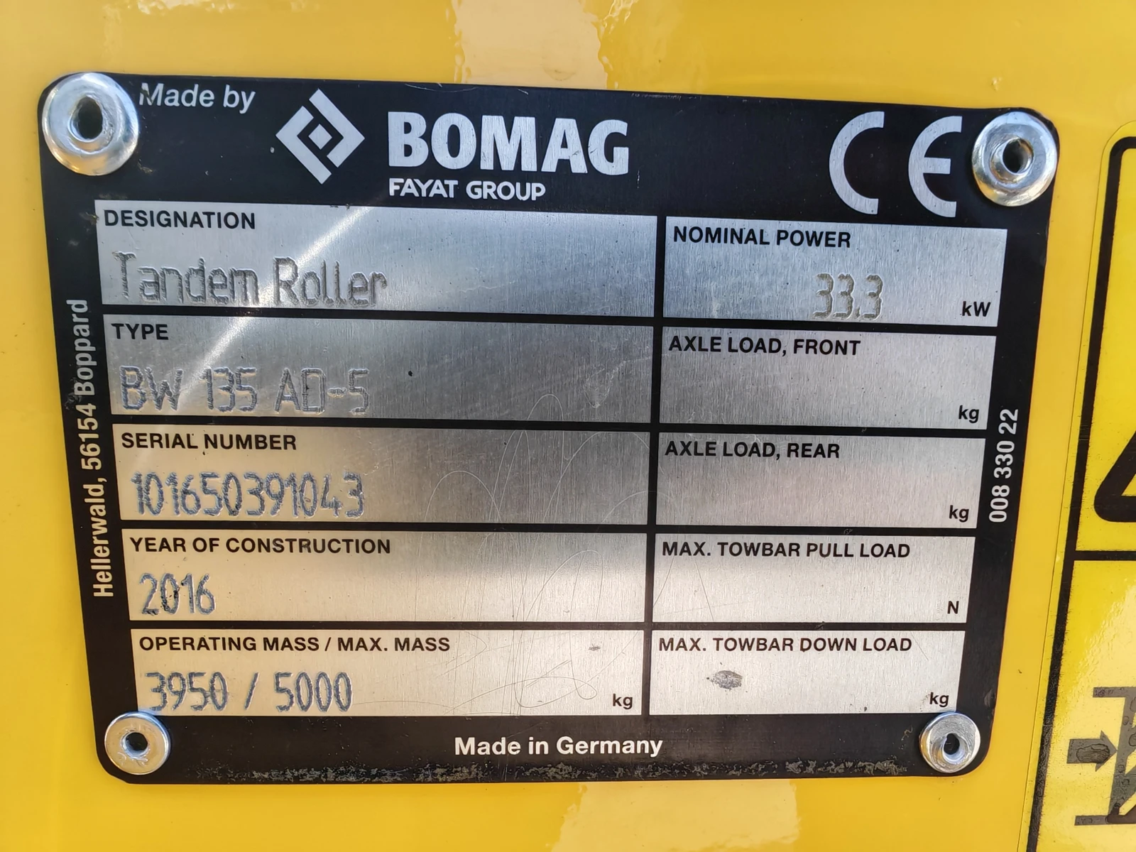 Валяк BOMAG BW 135 AD-5 лизинг с първоначална вноска 20 %, снимка 7 - Индустриална техника - 51083999