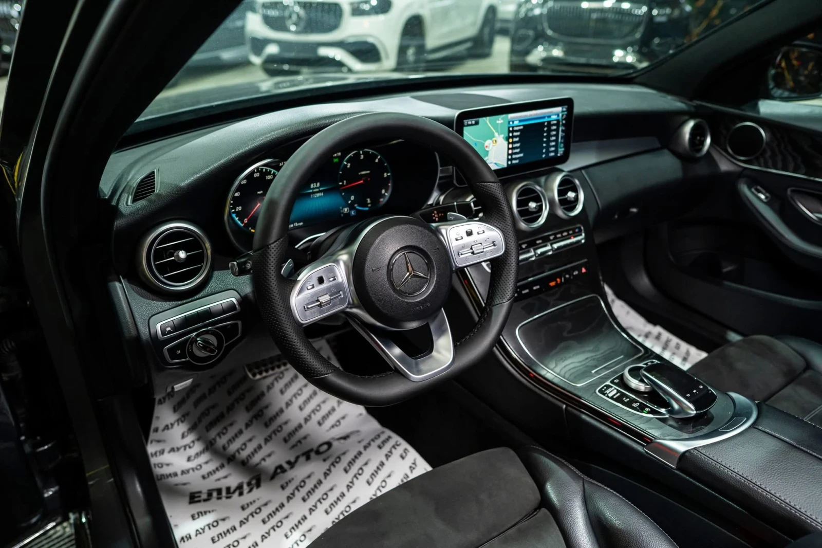 Mercedes-Benz C 200 D FULL AMG LINE LED NAVI ПАНО ЛИЗИНГ 100%, снимка 11 - Автомобили и джипове - 55232196