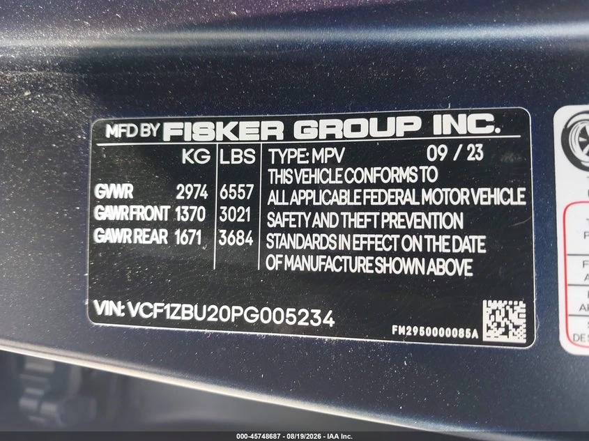 Fisker Ocean One AWD, снимка 9 - Автомобили и джипове - 55935486