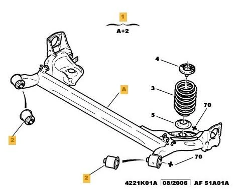 ЗАДЕН МОСТ CITROEN / PEUGEOT / TOYOTA 2005-   5131C9 / 5148J8 / 5131C9 / 5148J8 / 421100H010 , снимка 1 - Части - 35510031