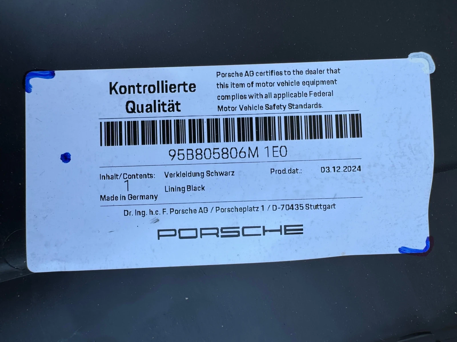 Оригинална кора над радиатора Porsche Macan 95B 2014-2018 95B805806M 1E0, снимка 5 - Части - 55222113