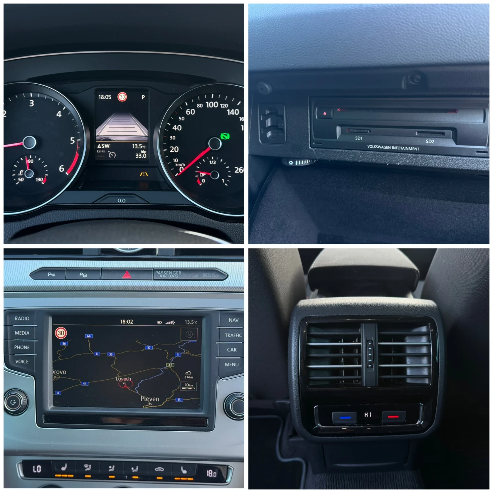 VW Passat Дистроник, Full LED, Автомат, Навигация, снимка 16 - Автомобили и джипове - 56184779