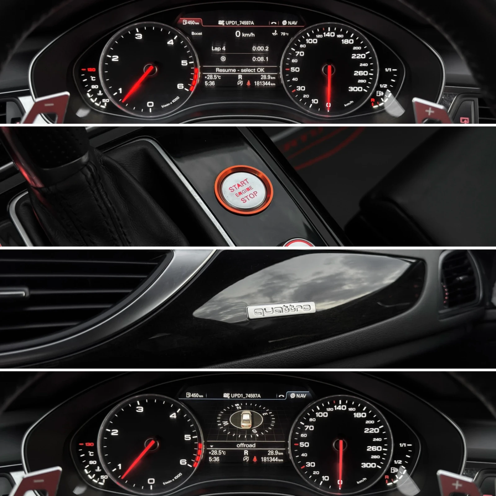 Audi A6 3.0BiTDI 313ps/ S6 /FULL LED/ 3xTV/ ALL BLACK/ , снимка 12 - Автомобили и джипове - 55710603