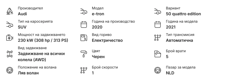 Audi E-Tron 50 Quattro, снимка 16 - Автомобили и джипове - 56553814