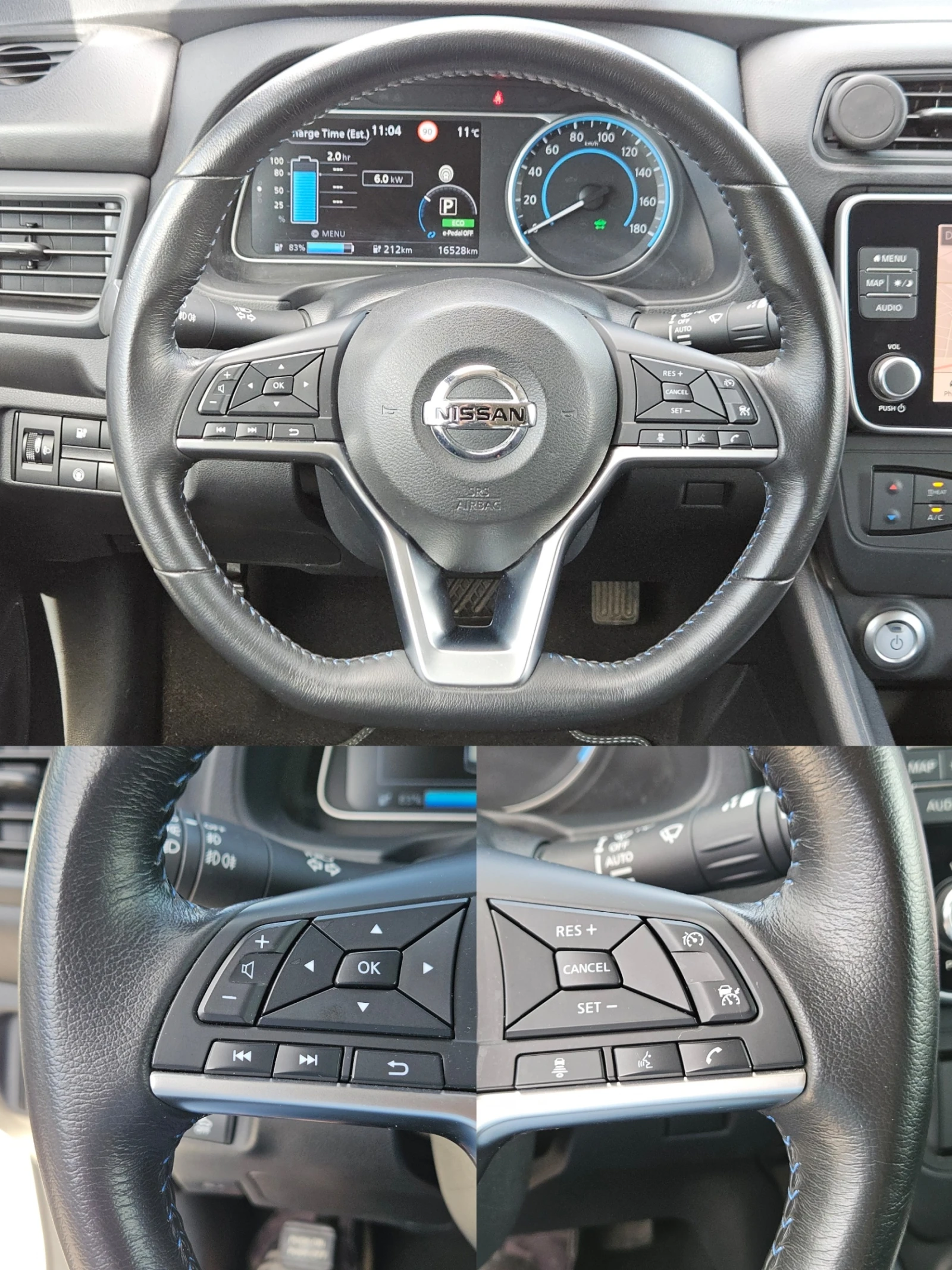 Nissan Leaf  TEKNA/SOH 100%/16500км/KEYLESS/DISTRONIC/CARPLAY, снимка 11 - Автомобили и джипове - 54604560