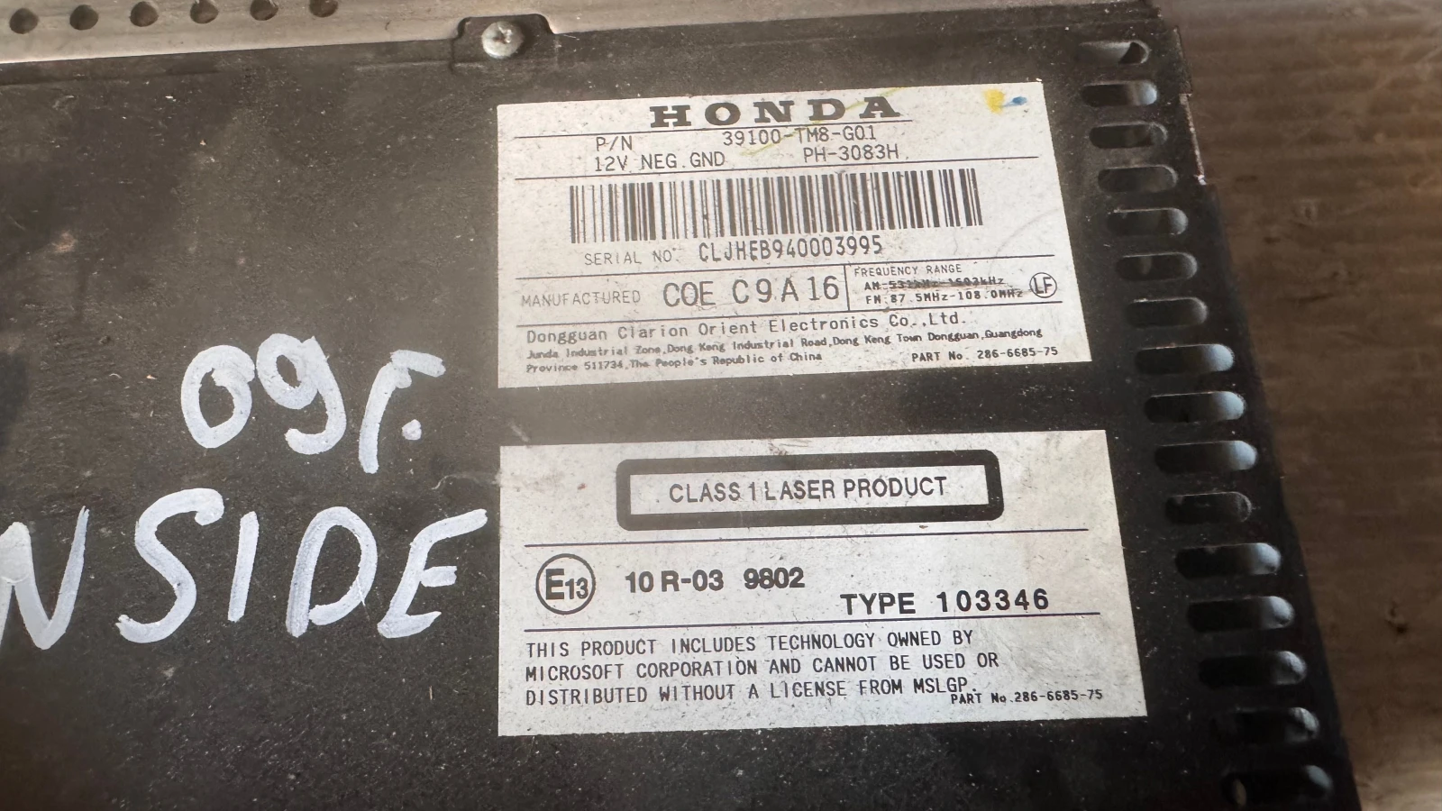 ���������� ����� / GPS � ����� ������� �� Honda Insight 2009 - 39100-TM80G01 / 10R-039802 | Mobile.bg � ����������� 2