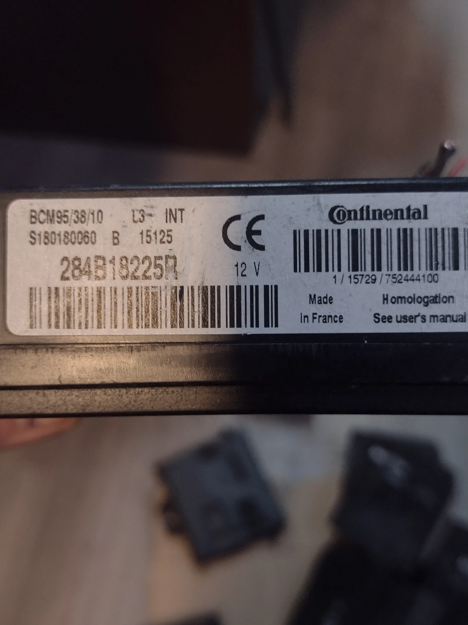 284B18255R  BCM95/38/10  контролен модул RENAULT MEGANE 3, FLUENCE  Continental  S180180060 B | Mobile.bg — изображение 1