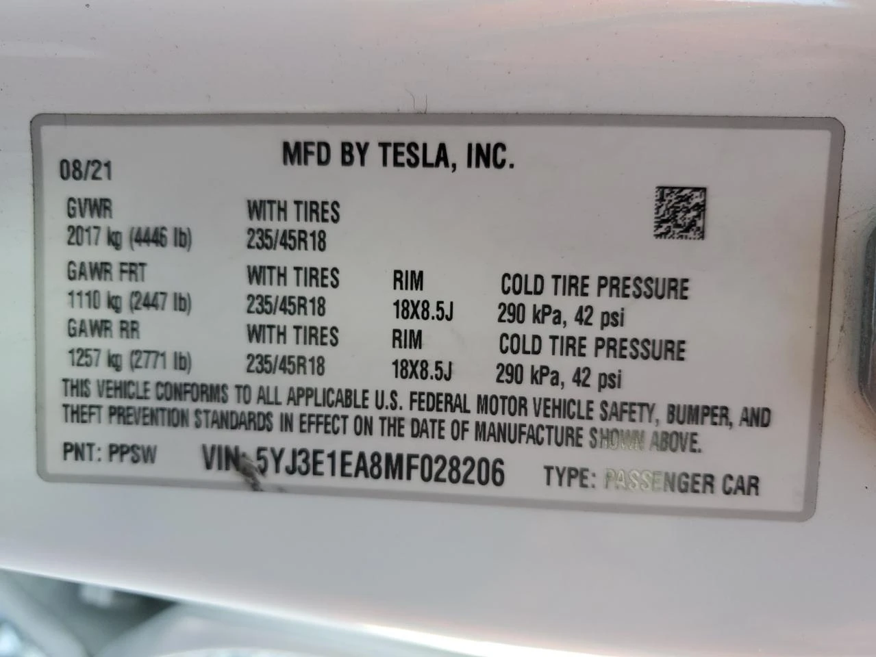 Tesla Model 3 STD, снимка 7 - Автомобили и джипове - 56715549