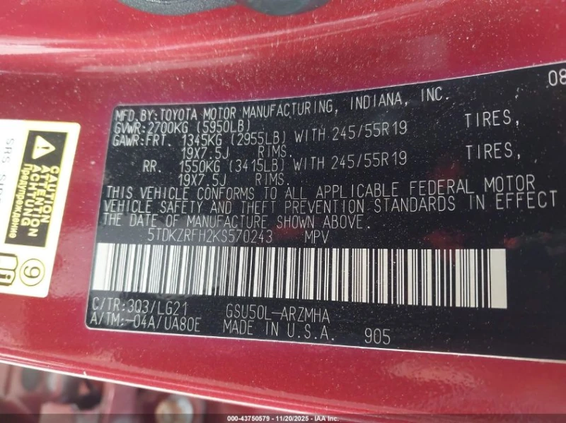 Toyota Highlander 3.5L V-6 DI, DOHC, VVT, 295HP Front Wheel Drive, снимка 15 - Автомобили и джипове - 53178518