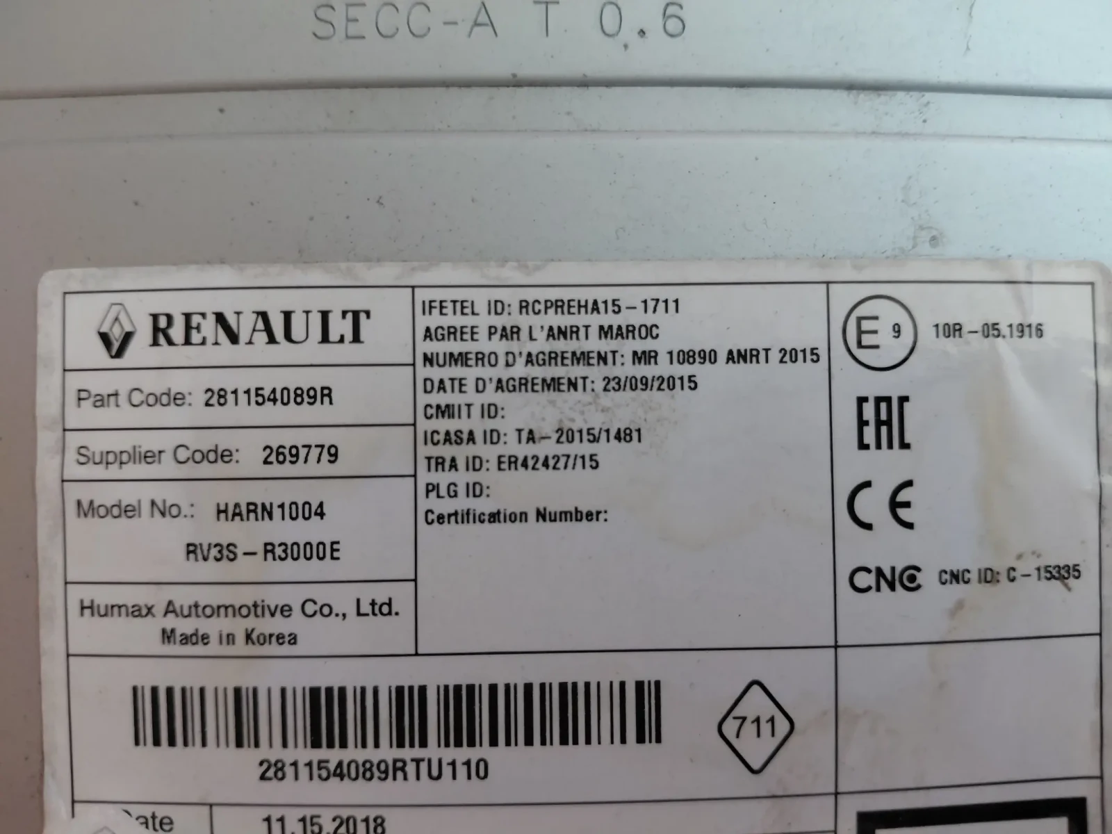 281154089R ����� Bluetooth DACIA DOKKER SANDERO LOGAN 281154089R | Mobile.bg � ����������� 3
