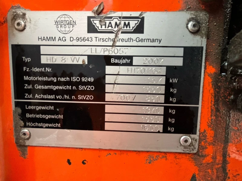 Валяк Hamm AG HD 8VV, снимка 9 - Индустриална техника - 49694887