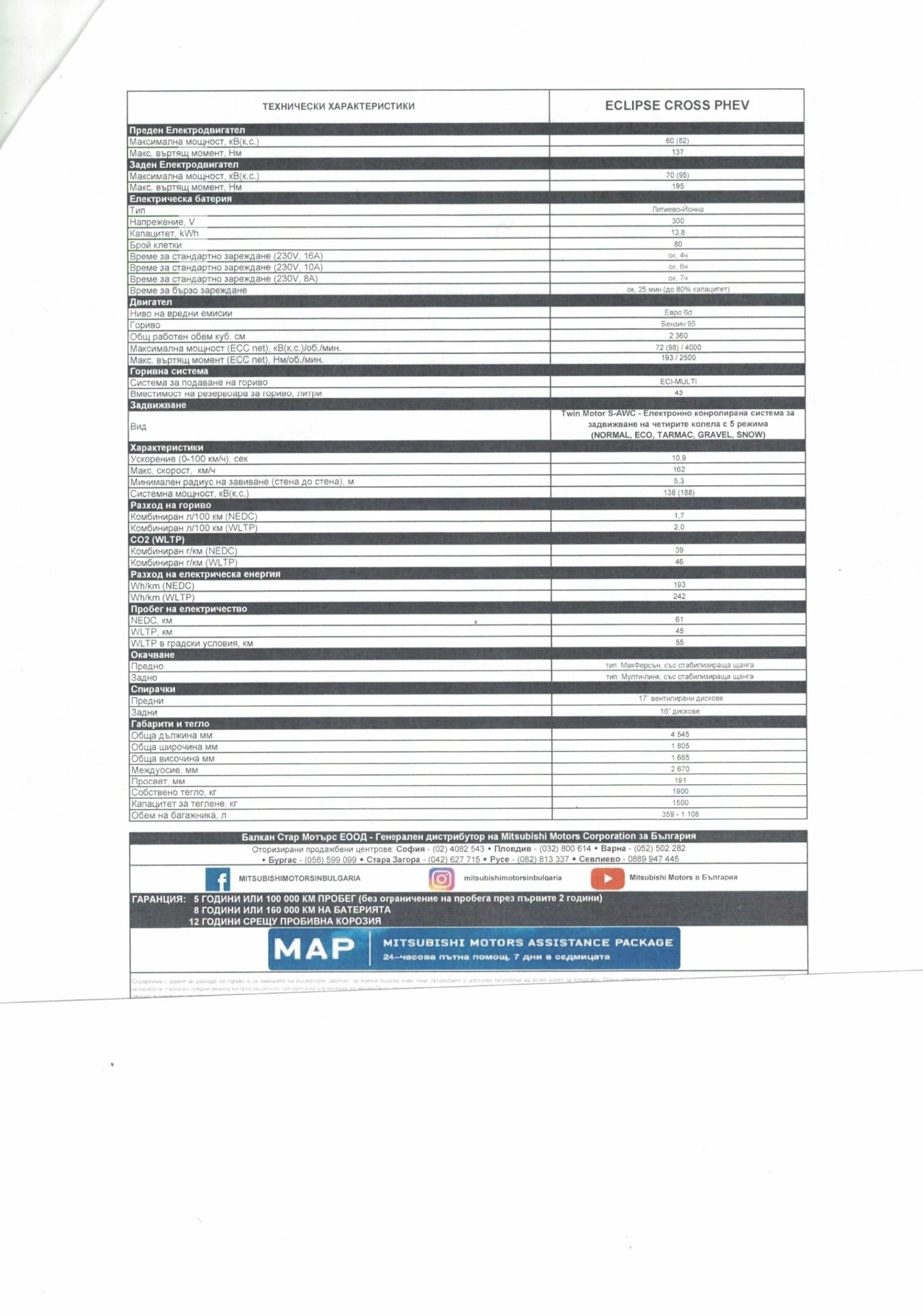 Mitsubishi Eclipse Cross | PHEV 4x4 | Instyle | Гарантиран произход, снимка 7 - Автомобили и джипове - 54021668