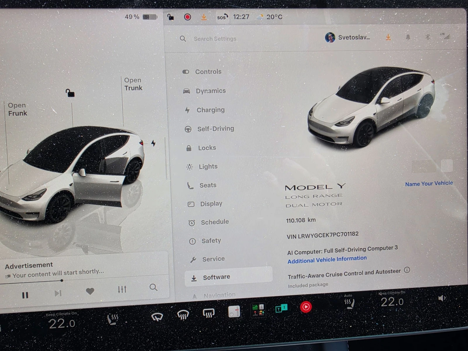Tesla Model Y Long Range 4x4, снимка 11 - Автомобили и джипове - 55165456