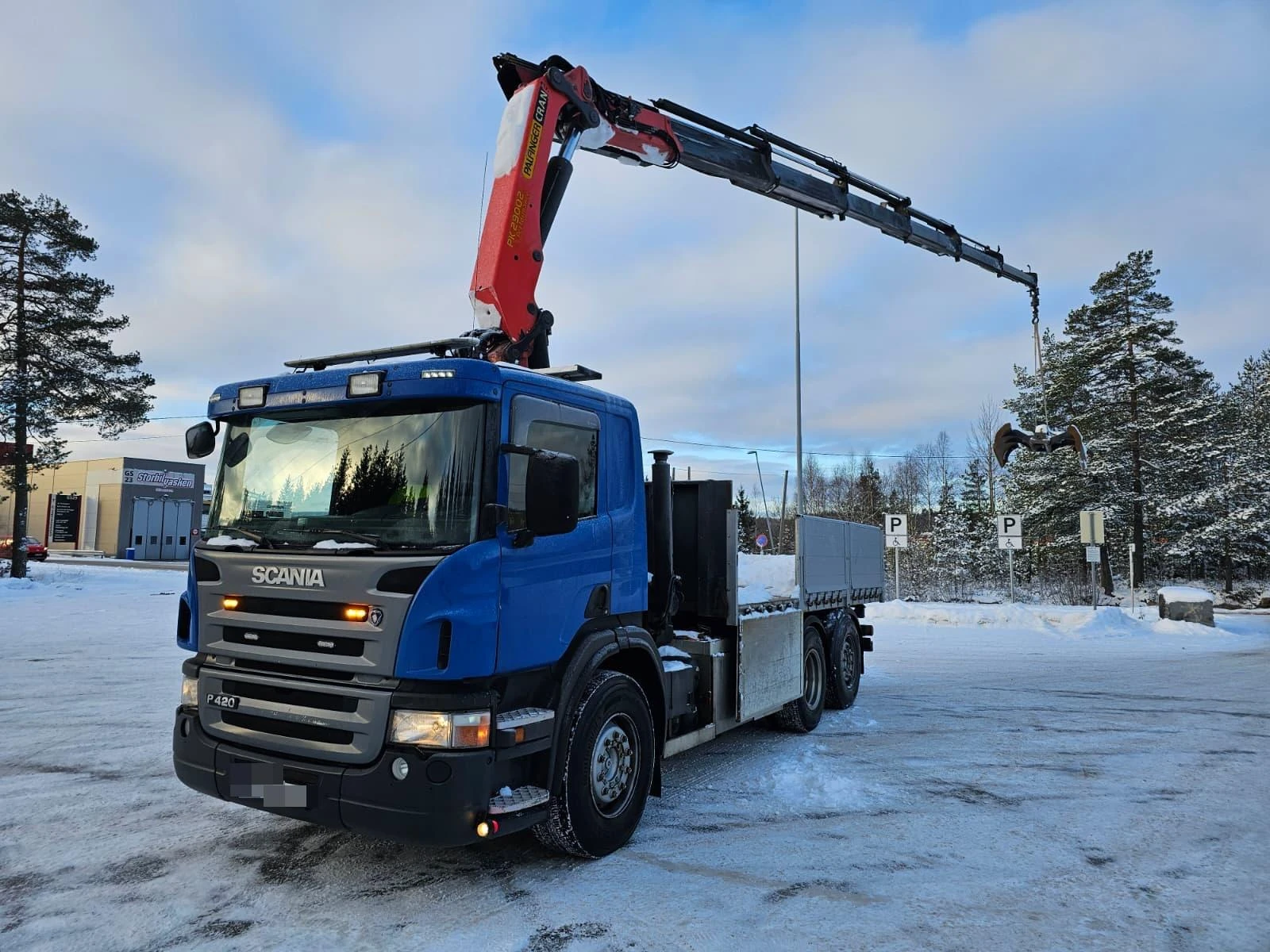 Scania P 420 тристранен самосвал 6x2 + Palfinger 29002, снимка 1