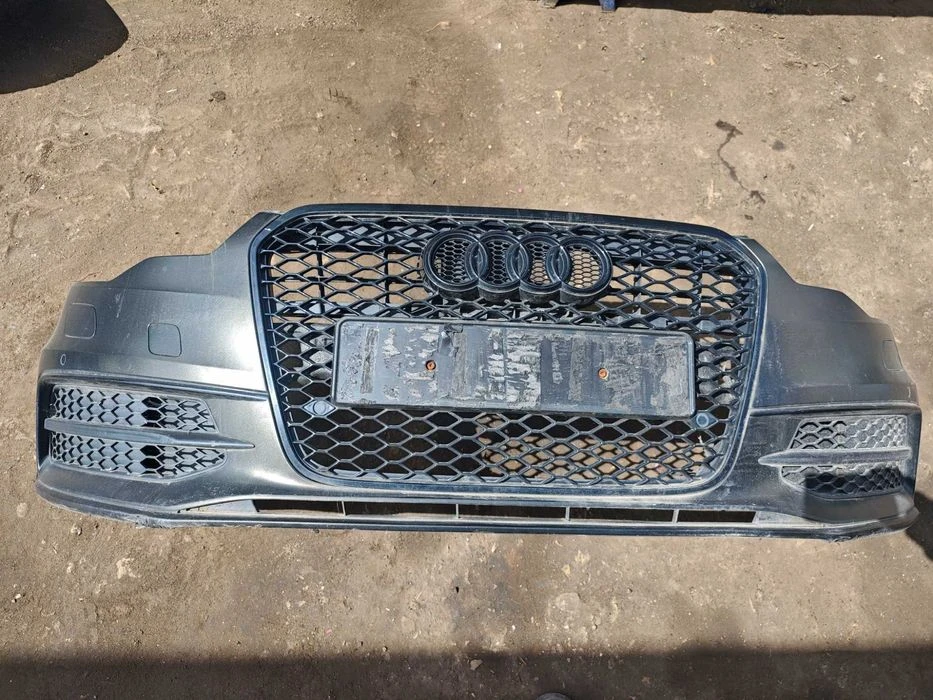 Предна броня Audi A6 C7 S-Line много запазена с решетките 4G0807065