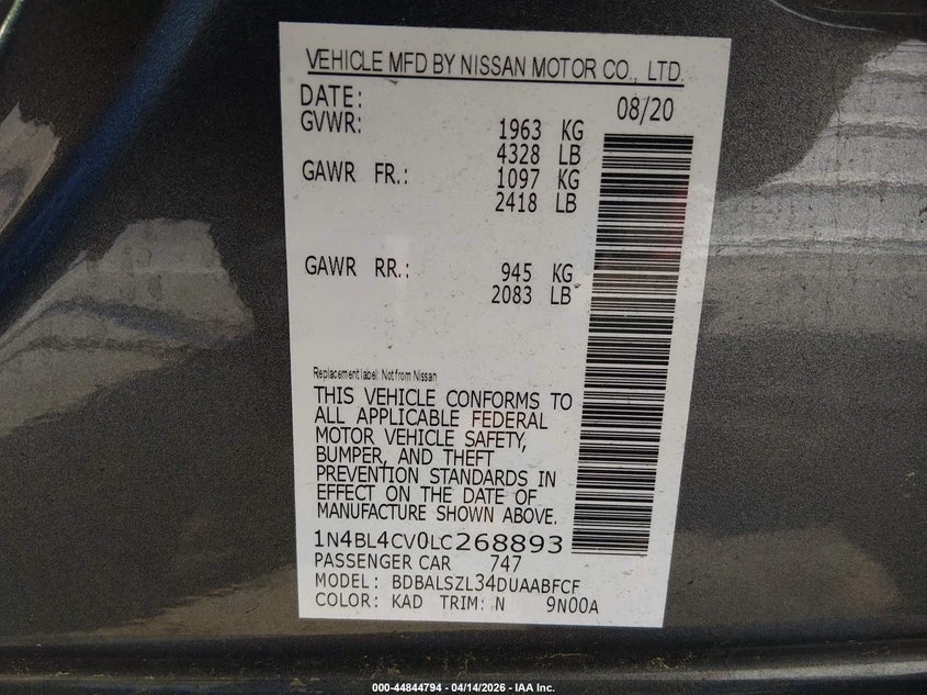 Nissan Altima 2.5l Sr Fwd, снимка 9 - Автомобили и джипове - 54544156