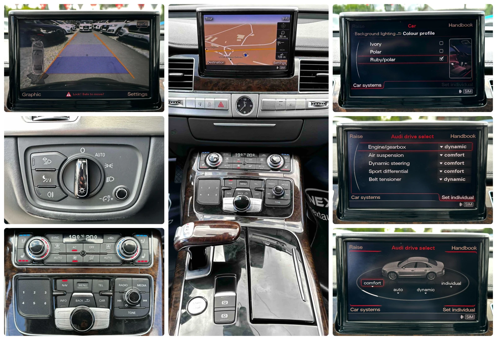 Audi A8 4.2D V8 351HP LONG 4XMASSAGE ОБДУХВАНЕ MATRIX, снимка 14 - Автомобили и джипове - 54596794