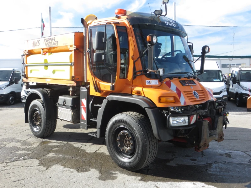 Mercedes-Benz UNIMOG U500 САМОСВАЛ+ ЧЕТКА+ ПЕСАКАР+ ГРЕБЛО ЗА СНЯГ, снимка 6 - Камиони - 52276557