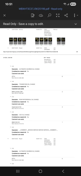 BMW X1 xDrive 28i | сервизна история, снимка 14