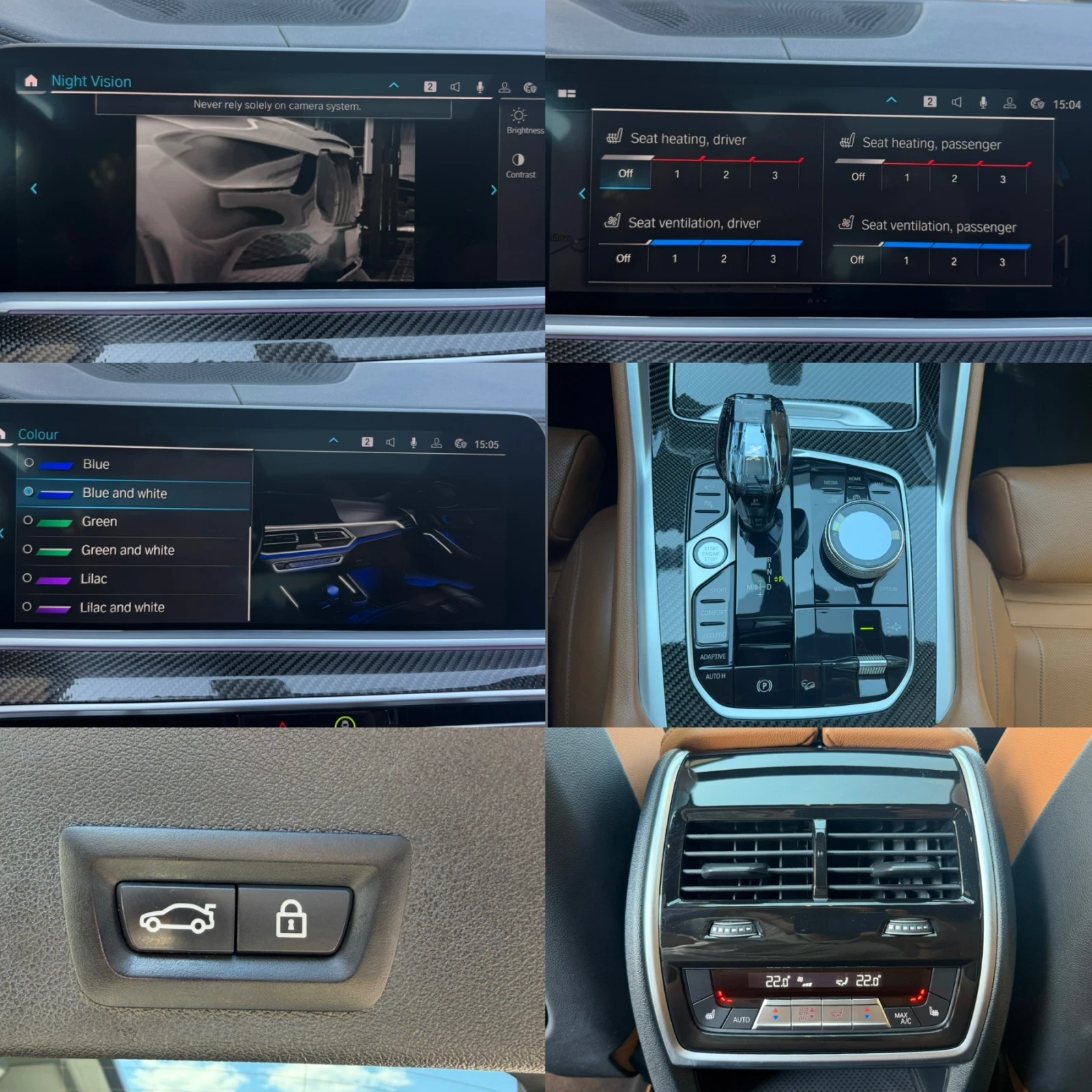 BMW X6 4.0d#LASER#MAGICSKY#ОБДУХ#CARBON#AIRMAT, снимка 16 - Автомобили и джипове - 55494724