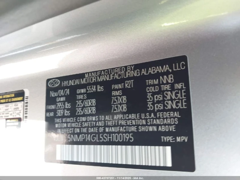 Hyundai Santa fe 2.5L I-4 DI, DOHC, VVT, TURBO, 277HP Front Wheel, снимка 14 - Автомобили и джипове - 53052164