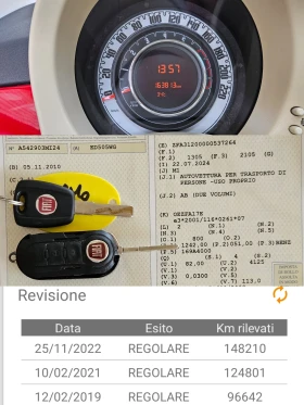 Fiat 500 1.2I/69k.c/163000km/КЛИМАТИК/ПАНОРАМА/EURO 5A/ТОП, снимка 12