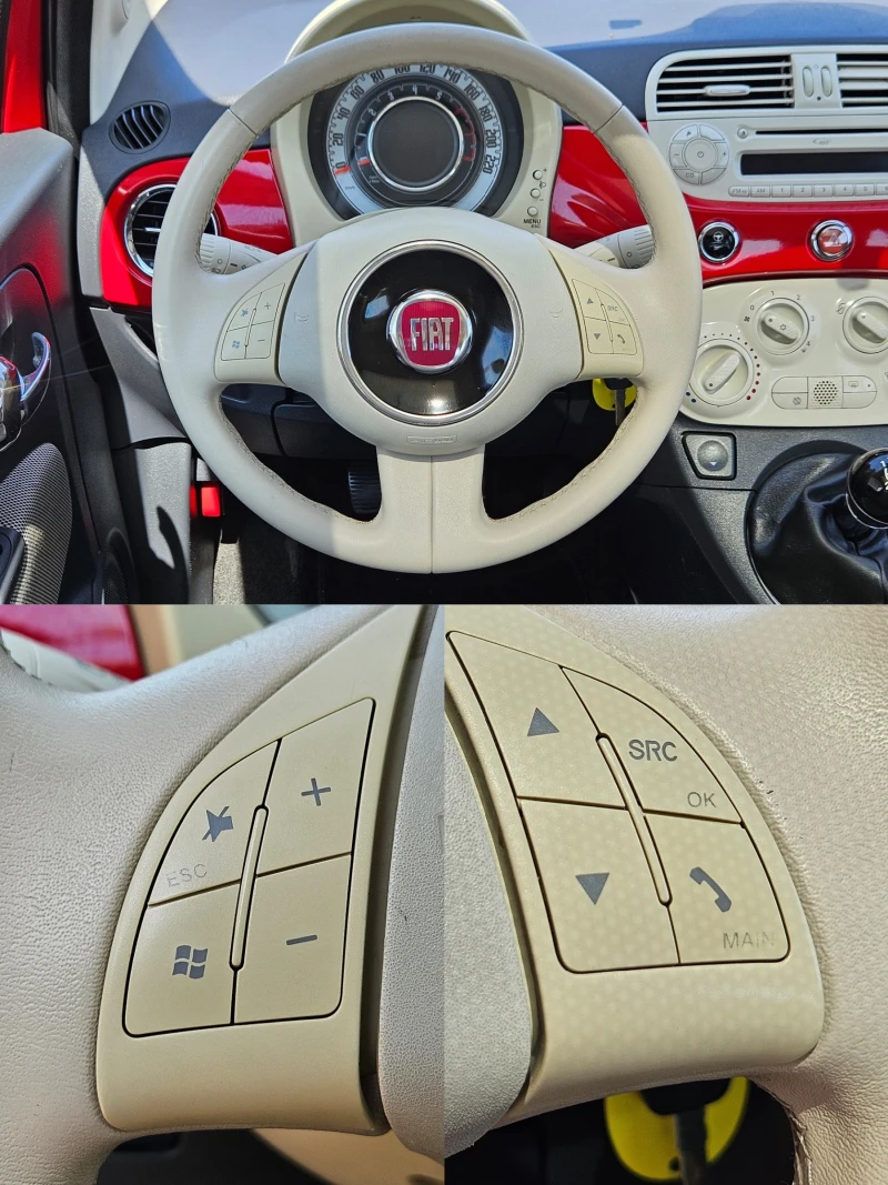 Fiat 500 1.2I/69k.c/163000km/КЛИМАТИК/ПАНОРАМА/EURO 5A/ТОП, снимка 11 - Автомобили и джипове - 49585788