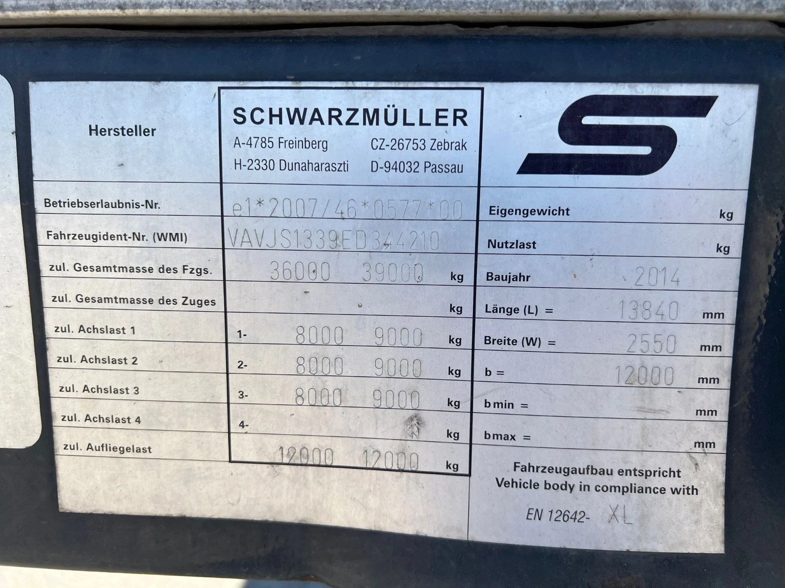  Schwarzmuller J SERIE SAF WABCO EN 12642 XL-CODE 5900KG!!!  | Mobile.bg   15