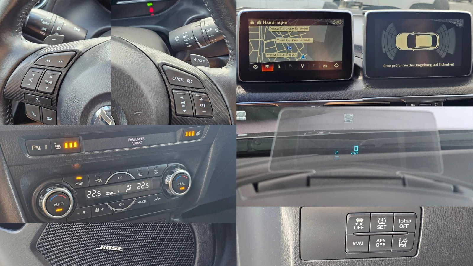 Mazda 3 2.0Sky AUTO CH-8бр ДЖАНТИ-ДИСТРОНИК-ИСТОРИЯ-ЛИЗИНГ, снимка 11 - Автомобили и джипове - 56139161