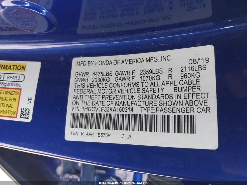 Honda Accord 1.5l Sport, снимка 9 - Автомобили и джипове - 54309260