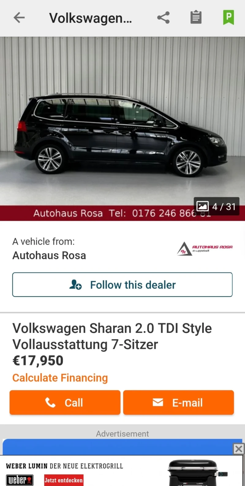 VW Sharan, снимка 2 - Автомобили и джипове - 49009932