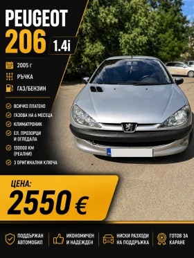 Peugeot 206 1.4i Газ/Бензин, снимка 1