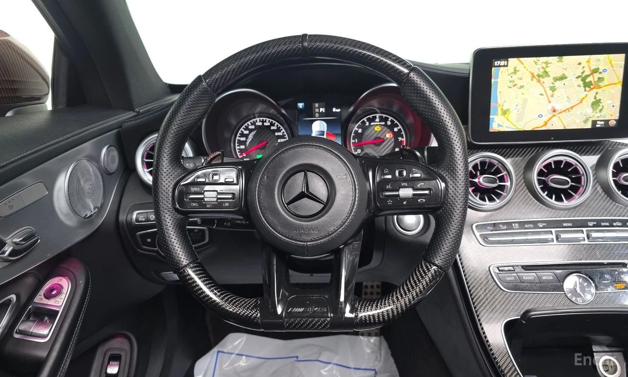 Mercedes-Benz C 63 AMG BURMASTER* ОБДУХ* 360* ПАНО* HEADUP* DISSTR, снимка 12 - Автомобили и джипове - 54387277