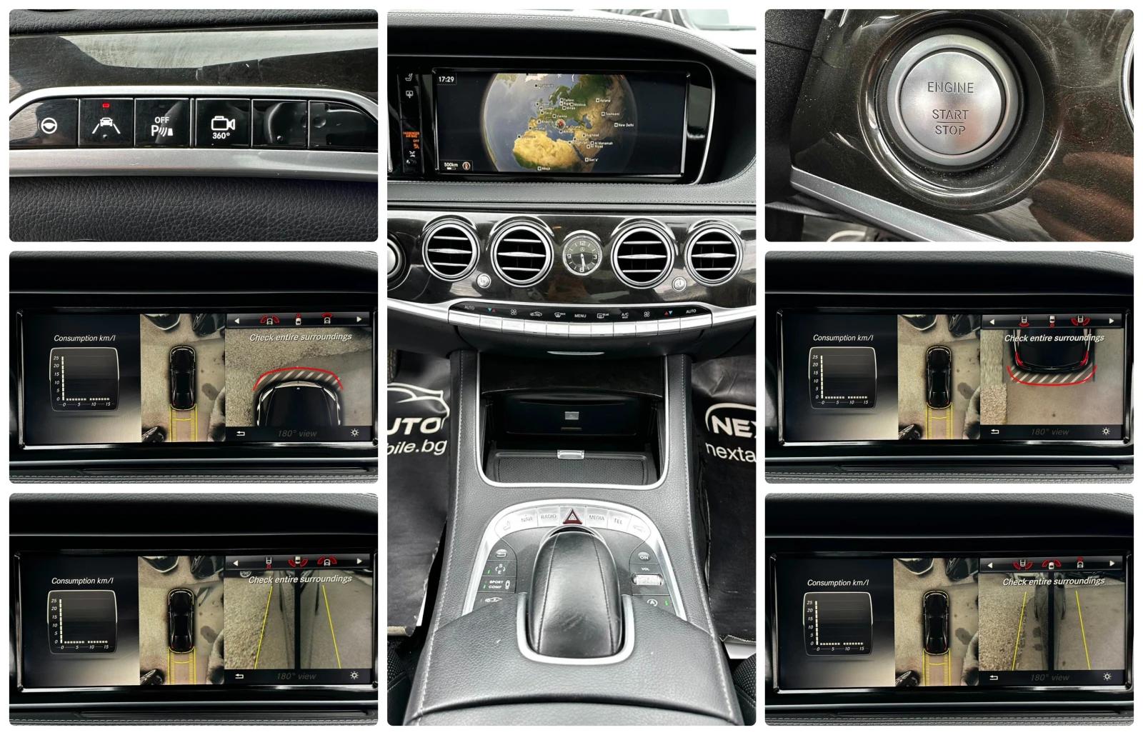 Mercedes-Benz S 350 D 258HP LONG 4MATIC PANO TV 360'CAM BURMESTER, снимка 14 - Автомобили и джипове - 54597039