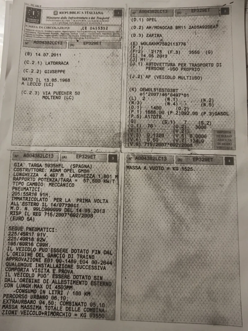 Opel Zafira 1.7D. 7места сервизна история , снимка 4 - Автомобили и джипове - 52381837