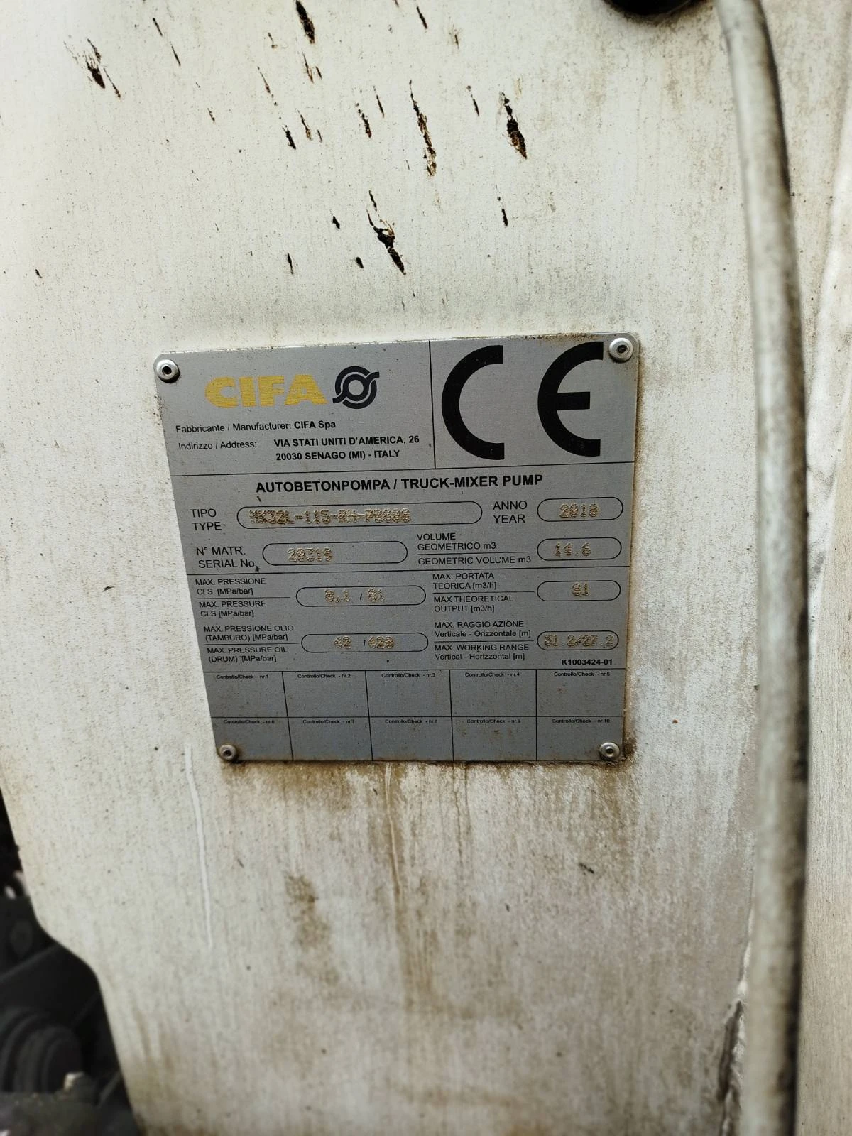 Бетон помпа Друга марка MAN TGS 41.460, CIFA MK32 PB 808 - изображение 2