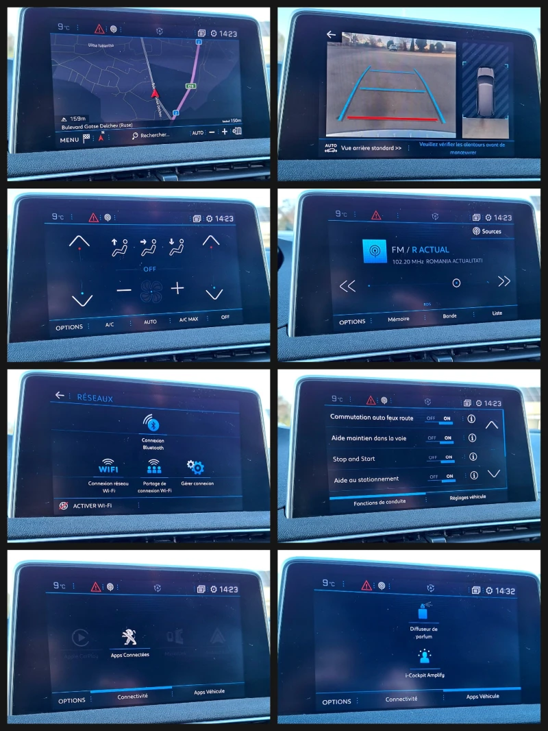 Peugeot 5008 2.0HDI GTline 7мес, НАВИ 360  ПОДГР. ОБДУХ. KEYLE, снимка 10 - Автомобили и джипове - 52869540