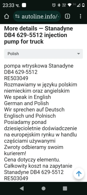 Продавам горивонагнетателна помпа и дюзи за john deere модел 2006 година, снимка 6 - Части - 47917963